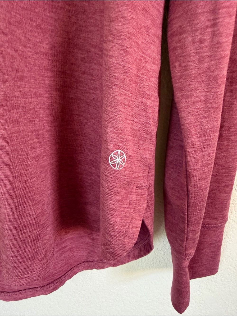 GAIAM Heathered Rose Hooded Long Sleeve Top - Picture 2 of 4